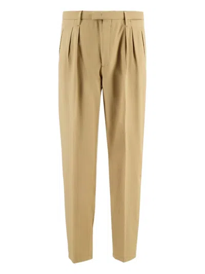 Boglioli Pleated Wool Trousers In Neutral