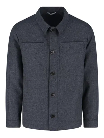 Boglioli Pocket Boxie Overcoat In Gray