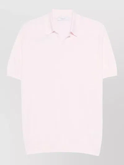 Boglioli Polo Shirt Short Sleeves Ribbed Collar Cuffs In Neutral