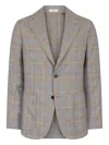 Boglioli Prince Of Wales Blazer In Grey