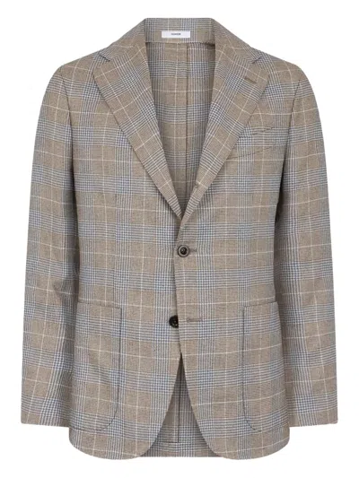 Boglioli Prince Of Wales Blazer In Grey