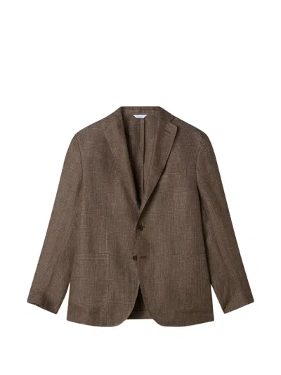 Boglioli Prince Of Wales Check Jacket In Brown