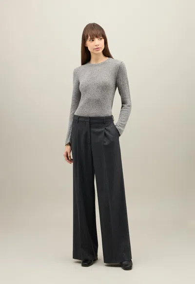 BOGLIOLI PRINCE OF WALES FLANNEL WIDE-LEG TROUSERS 