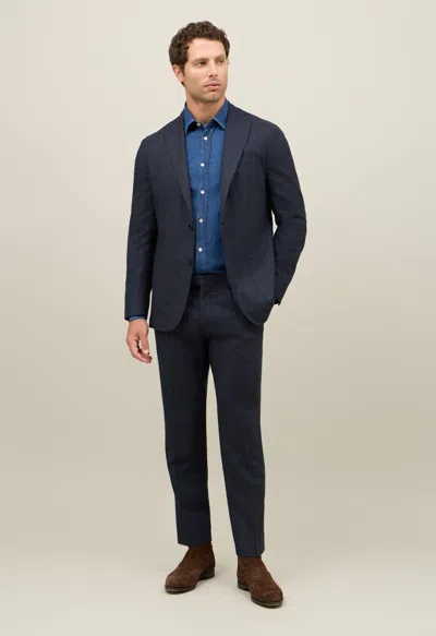 Boglioli Prince Of Wales Light Flannel K-suit In Blue