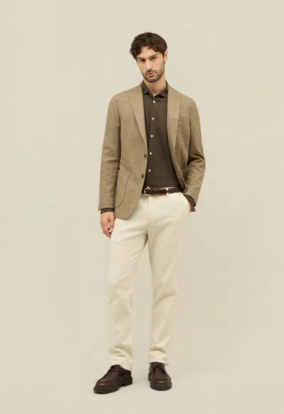 Boglioli Prince Of Wales Wool Blend K-jacket In Brown