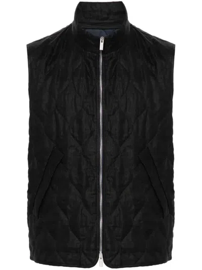 Boglioli Quilted Zip-up Gilet In Blue