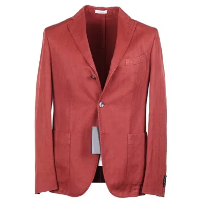 Pre-owned Boglioli Red-orange Herringbone Linen-cotton 'k Jacket' 38r (eu 48) Sport Coat
