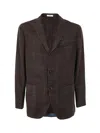 Boglioli Regular Check Wool Blazer For Men In Brown