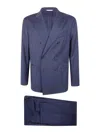 Boglioli Double Breasted Suit Peak Lapels Buttoned Cuffs In Blue