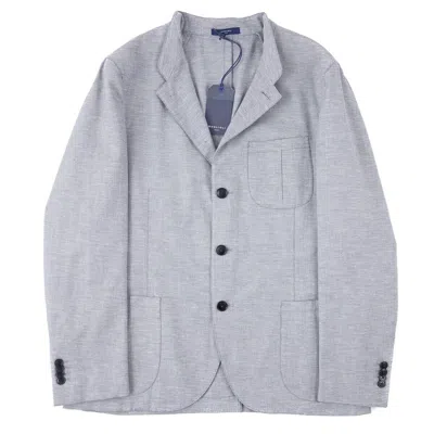 Pre-owned Boglioli Relaxed-fit Woven Cotton-linen Casual Sport Coat 40r (eu 50) In Blue