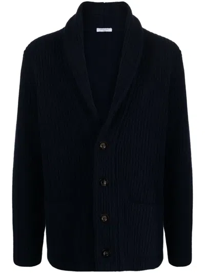 Boglioli Ribbed Button-up Cardigan In Blue