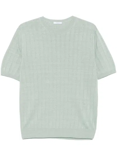Boglioli Ribbed-knit T-shirt In Green