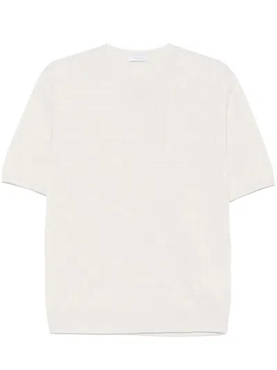 Boglioli Ribbed-knit T-shirt In Neutrals