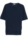 Boglioli Wide-ribbed T-shirt In Blue