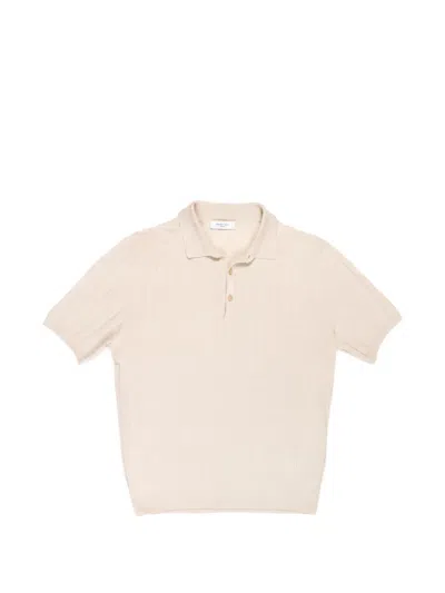 Boglioli Ribbed-knit Polo Shirt In Neutral