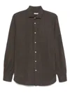 Boglioli Tencel Long-sleeved Shirt In Brown