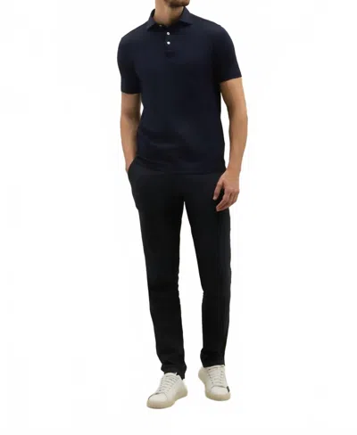 Boglioli Short Sleeve Polo In Navy In Brown