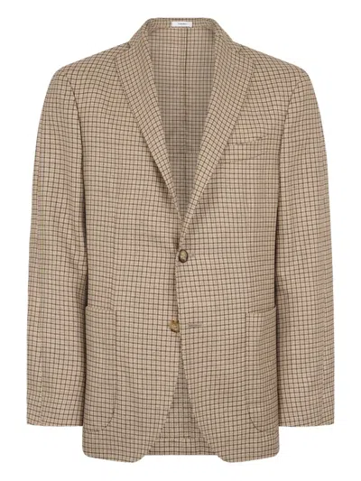 Boglioli Silk-blend Blazer In Neutrals