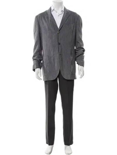 Pre-owned Boglioli Silk Overcoat In Gray