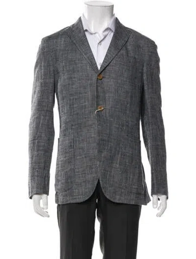 Pre-owned Boglioli Silk Tweed Pattern Blazer In Blue