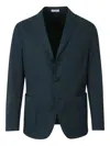 Boglioli Plain Cotton Blazer In Blue