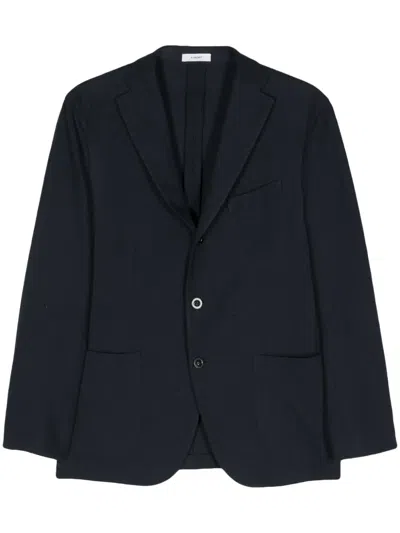 Boglioli Single-breasted Cotton Blazer In Blue