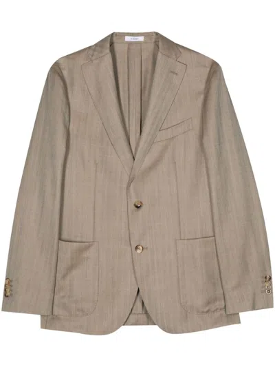 Boglioli Single-breasted Blazer In Brown