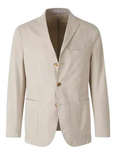 Boglioli Single-breasted Blazer In Beige