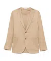 Boglioli Light Brown Cotton Blazer In Nude