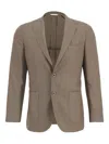 Boglioli Single-breasted Checked Blazer In Brown
