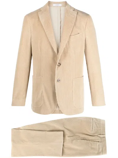 Boglioli Man Suit Beige Size 44 Cotton