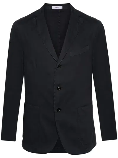 Boglioli Single-breasted Cotton Blazer In Blue
