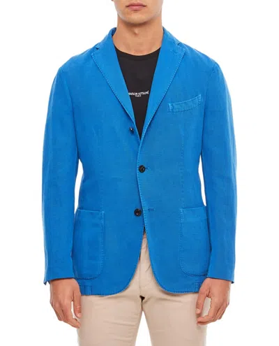 BOGLIOLI SINGLE-BREASTED JACKET 2 BUTTONS IN COTTON CANVAS