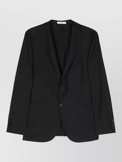 Boglioli Single Breasted Jacket Notch Lapel Pockets In Black