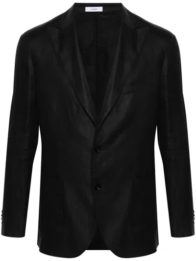 Boglioli Single-breasted Linen Blazer In Blue