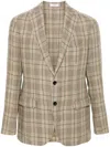 Boglioli Single-breasted Linen Blazer In Brown