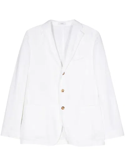 Boglioli Single-breasted Linen Blazer In White