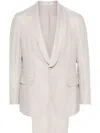 Boglioli Single-breasted Linen Suit In Neutrals