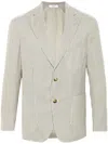 Boglioli Single-breasted Striped Blazer In Green