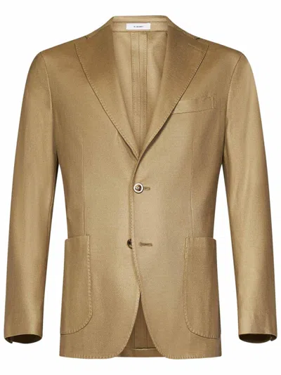 Boglioli Single-breasted Tailored Beige Blazer In Neutrals