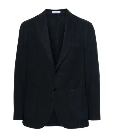 Boglioli Single-breasted Twill Blazer In Blue