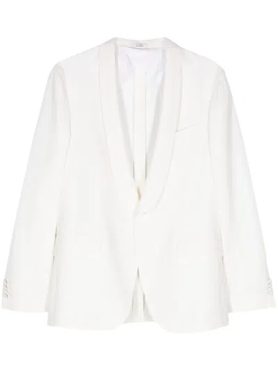 Boglioli Single-breasted Virgin Wool Blazer In 白色