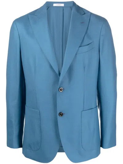 Boglioli Single-breasted Virgin-wool Blazer In Blau