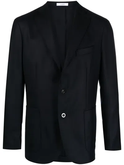 Boglioli Single-breasted Virgin Wool Blazer In Blue