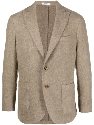 Boglioli Single-breasted Virgin-wool Blazer In Neutral