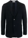 Boglioli Wool Dart Detailing Notched Lapels Front Button Jacket In Blue