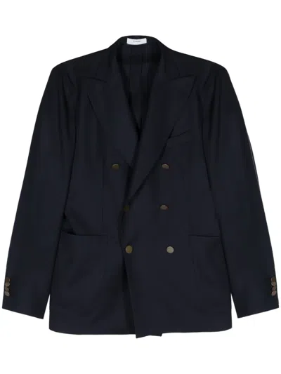 Boglioli Single-breasted Wool Blazer In Blue