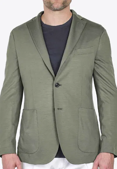 Boglioli Single-breasted Wool Blazer In Green