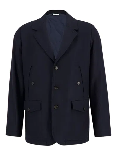 Boglioli Single-breasted Wool-blend Blazer In Blue