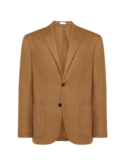 Boglioli Single-breasted Blazer In Brown